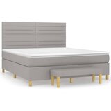 vidaXL Box spring postelja z vzmetnico svetlo siva 160x200 cm žamet, (20898622) Cene