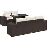 vidaXL 6-dijelni set vrtnih sofa od poliratana s jastucima smeđi | shoptok.hr