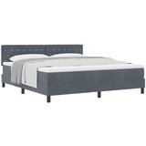 vidaXL Box Spring Krevet s Madracem Tamno Siva Super King Baršun | shoptok.hr