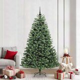 vidaXL Umetno Zložljivo Božično Drevo Zelena 210 cm PVC in kovina | Shoptok.si