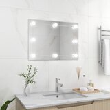  Zidno ogledalo bez okvira s LED svjetlima pravokutno stakleno | shoptok.hr