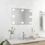  Zidno ogledalo bez okvira s LED svjetlima pravokutno stakleno