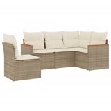 5-dijelni vrtni set sofa s jastucima bež od poliratana 62 x 62 x 69 cm | shoptok.hr