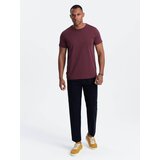 Ombre Classic BASIC men's cotton T-shirt - maroon | Shoptok.si