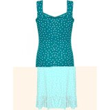 Trendyol Curve Oil Polka Dot Patterned Bow Collar Flounce A-Line Mini Summer Knitted Dress | Eponuda.ba