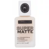 Revolution Relove Super Matte 2 in 1 Foundation & Concealer puder za vse tipe kože 24 ml odtenek F1