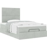 vidaXL Otomanski posteljni okvir z vzmetnicami siv 120x200cm žamet | Shoptok.si