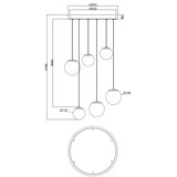  Ondaluce - LED luster na sajli SANTOS LED/48W/230V Ø 45 cm zlatna/bela | Eponuda.com