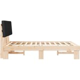  Posteljni okvir z oblazinjenim vzglavjem Črna 150 x 200 cm, (5000101851) | Shoptok.si