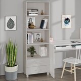  Visoka komoda HAMAR bijela 60 x 35 x 180 cm od masivne borovine | shoptok.hr