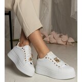 Gemre White and gold women's sneakers adorned with stones Sarena | ePonuda.com