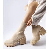 Gemre Beige ankle boots with elastic upper Cadiz | Shoptok.si