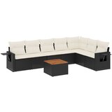  8-dijelni set vrtnih sofa od poliratana s jastucima crni | shoptok.hr