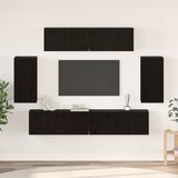 vidaXL TV Kabinet za Zid s pohranom s vratima 6 pcs Crni hrast Konstruirano drvo | shoptok.hr