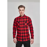 Urban Classics Plus Size Plaid flannel shirt blk/red