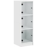 Maison Chic Visoka omara - Komoda - Predalnik s steklenimi vrati bela 35x37x109 cm, (21720885) | Shoptok.si