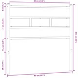  Uzglavlje smeđa boja hrasta 80 cm čelik i konstruirano drvo | shoptok.hr