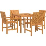  Vrtni set za objed 5 pcs Smeđa Čvrsto drvo akacije | shoptok.hr