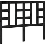  Uzglavlje za krevet crno 126 x 4 x 100 cm od masivne borovine Slike