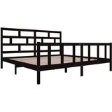  Posteljni okvir črn iz borovine 200x200 cm, (20644890) | Shoptok.si