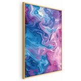  Plakat Night Flows - abstract waves in shades of blue and purple 40x60 Zlatni okvir | shoptok.hr