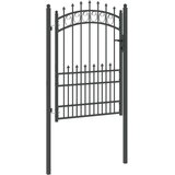vidaXL Vrata ograje s bodicami Siva 170 x 100 cm | Shoptok.si