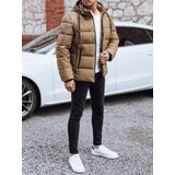 DStreet Kurtka męska zimowa pikowana z kapturem kamelowa | Shoptok.si