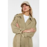 Trendyol Open Khaki Wide Cut Oversize Belted Windbreaker Detailed Water Repellent Long Trench Coat | Shoptok.si
