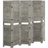 Sobna pregrada sa 6 panela siva 214 x 166 cm od masivnog drva | shoptok.hr