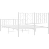  Metalni okvir kreveta uzglavlje i podnožje bijeli 140 x 190 cm | shoptok.hr