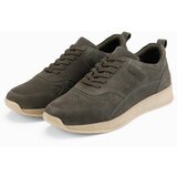 Ombre Lightweight suede men's sports style sneakers - olive | ePonuda.com