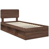  Konstrukcija postelje Rjav hrast 90 x 190 cm Masivno borovo les, (5000103051) | Shoptok.si