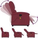  Masažni naslonjač na podizanje od tkanine crvena boja vina | shoptok.hr
