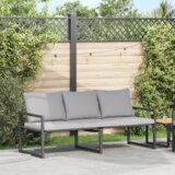 vidaXL Vrtna klop Črna 61 x 72.5 x 71 cm Jeklo u