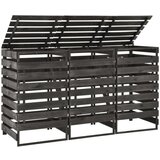  Trojna lopa za smetnjake 210x75x121 cm barvana trdna borovina Cene