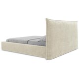 Makamii Bež oblazinjena zakonska postelja s prostorom za shranjevanje z letvenim dnom 160x200 cm Esala – | Shoptok.si