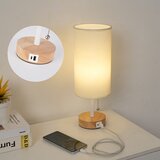  Brilagi - Stona lampa sa USB priključkom TABLON 1xE27/25W/230V hrast/bela/krem | Eponuda.com