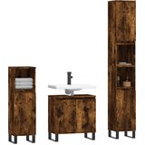  3-dijelni set kupaonskih ormarića boja dimljenog hrasta drveni | shoptok.hr