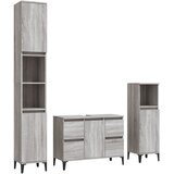  3-dijelni set kupaonskog namještaja siva boja hrasta drveni | shoptok.hr