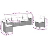  6-dijelni set vrtnih sofa od poliratana s jastucima smeđi | shoptok.hr