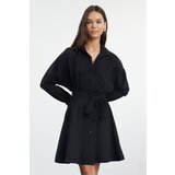 Trendyol Black Belted Striped Mini Woven Shirt Dress Cene