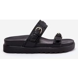 Boto Womens Platform Slippers With Golden Buckles Black Wernone | shoptok.hr