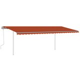  Ročno zložljiva tenda s stebrički 6x3 m oranžna in rjava | Shoptok.si