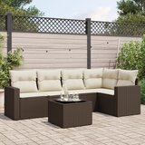  6-dijelni set vrtnih sofa od poliratana s jastucima smeđi | shoptok.hr