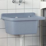 vidaXL Stenski umivalnik siv 50x35x24 cm smola Cene