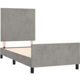  Posteljni okvir z vzglavjem svetlo siv 90x200 cm žamet, (20788242) | Shoptok.si