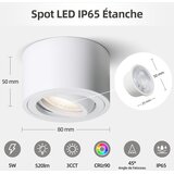 MEGA LUMEN 4x LED nadgradni stropni reflektor IP65 5W | Shoptok.si