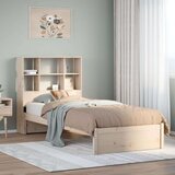 vidaXL Knjižna postelja brez vzmetnice 90x200 cm trdna borovina | Shoptok.si
