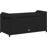  Klupa za pohranu crna 100x50x52 cm poliratan i bagremovo drvo | Eponuda.ba