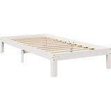  Knjižna postelja brez ležišča bela 90x200 cm trdna borovina | Shoptok.si